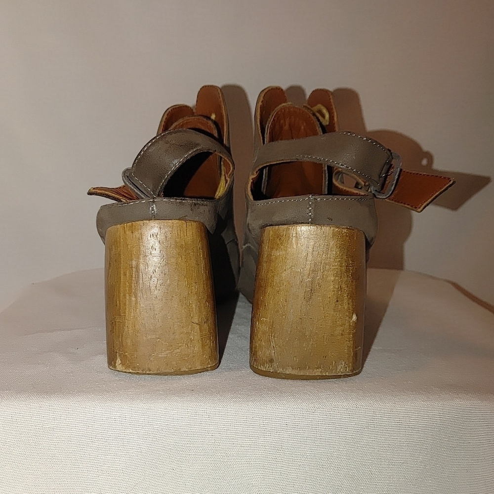 Rachel Comey Lace Up Sling Back Leather Wooden Block Heel Round Toe Mule 8.5 - Picture 7 of 14